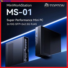 Topton 게임용 미니 PC 데스크탑 컴퓨터 워크스테이션 MS-01 인텔 i9 13900H 2x10G SFP 2x2.5G LAN 2x DDR5 3x NVMe USB4 PCIEx, [02] i9-13900H, [03] 32GB DDR5 1TB SSD