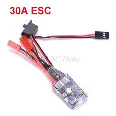 RC카 RC ESC 20A / 30A 브러시 모터 속도 컨트롤러 정방향 역방향 브레이크 2S 보트 자동차 탱크 부품, [02] 1PCS 30A ESC, 1개