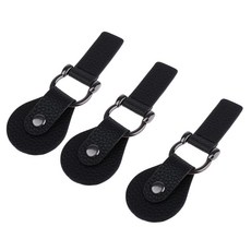 QDY 3x 블랙 PU 가죽 토글 버클 코트 더플 버튼 자켓 재봉 패스너