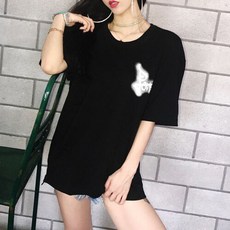 DIPYLON 간절기 L 페인트 레터링 프린트 커플 반팔 티 히히코리 남녀