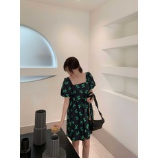 아이엘 벌룬원피스 벌룬소매원피스 퍼프소매원피스 퍼프소매드레스 EHSTORE 두러리 꽃자수원 여성 프렌치시크 플라워 첫사랑