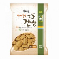 물건짱 두레생협 우리밀발아통밀2.5건빵 200g 2개 뻥튀기 건빵, 1