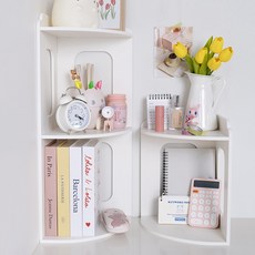 조립식 틈새 코너 2단 3단 선반 모서리 삼각 데스크 수납장 2size, 1개, 조립식 우드 코너 선반 3단 화이트