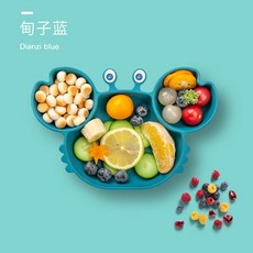 others 아기 훈련 식기 식판 빨판 식 학 기 수저 세트 카툰 실리카겔 분격 보조 [게 목] 전 쯔 람, 상세페이지 참조