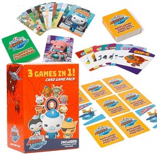 Octonauts 클래식 카드 게임 - 메모리 게임 Go Fish & Old Maid 및 재미있는 가족 옥토넛 파티 장난감 게임의 밤 총 3가지 부활절 바구니 스터퍼