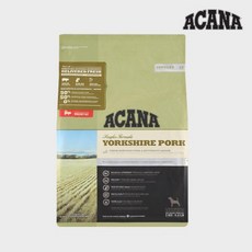 아카나 ACANA 요크셔 포크 돼지 강아지 알러지 단일 단백질 사료 2kg, 1개 - 아카나요크셔포크