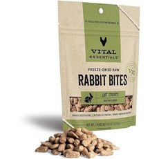 Vital Essentials 동결 건조 생 고양이 간식 토끼 바이트 0.9온스, Rabbit Bi, 0.9 Ounce [Pack, 25.5g, 1개 - 바이탈에센셜토끼