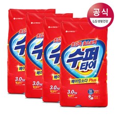수퍼타이 찬물 전용 실내건조 분말세제 일반드럼 겸용 3kg 4개