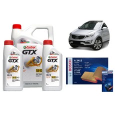 [캐스트롤 GTX 5W30] 스포티지R 합성엔진오일 패키지 세트, 1개