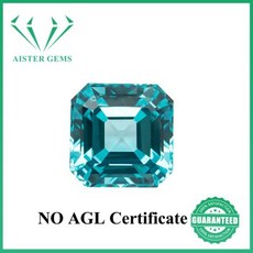 성장 Paraiba 원석 Asscher 컷 네온 블루 합성 토르말린 루즈 보석 AGL 인증서 포함
