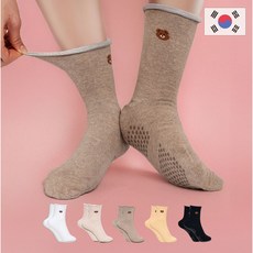 포그니움 무압박 미끄럼방지 국산 양말 5켤레 리미엄 국산 순면 곰돌이 미끄럼방지 무압박 양말 5켤레