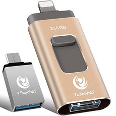 [미국] iPhone Flash Drive for iPhone 256GB 4 in 1 USB Flash Drive Type c Flash Drive 3.0 YSeaWolf phot, 단일상품