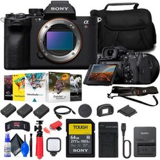 광각 렌즈 전문 카메라 부속품 Sony a7R V 미러리스 카메라(ILCE7RM5/B) + 64GB 메모리 카드 Corel 사진 소프트웨어 가방 2 x NP-FZ100 호환 배