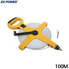 이엑스파워 EFT-100 화이버줄자 13mm x 100M 측정공구 수동줄자 휴대용줄자 거리측정 긴줄자, II옵션없음II, 1개