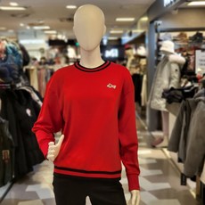 루이까스텔 여성 배색 시보리 와펜 라운드 맨투맨 티셔츠 3LRTS331 레드 루이 777