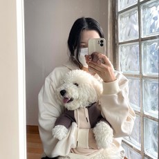 그루밍독 반려동물 기모 후드티 강아지옷, 아이보리, 1개