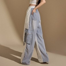 딘트 P3182 배색 팬츠 화이트