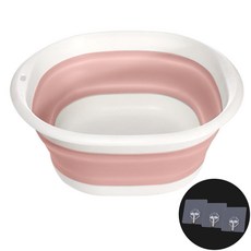 넘버원리빙 접이식 사각 대야 (대형) 폴딩 다용도 세수 세면대야, 핑크, 1개