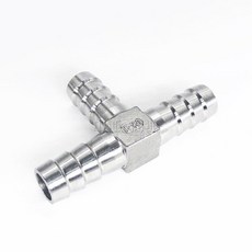 304 스테인레스 스틸 T 모양 티 바브 호스 6mm 32mm 3 방향 호스 튜브 바브 바브 커플링, 12mm, 1개