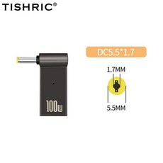 컴퓨터 TISHRIC-노트북 전원 충전기 공급 커넥터 어댑터 PD 100W 5A USB C 타입-C 암-DC 수 HP/레노버/델 용, [07] 5.5x1.7, 1개