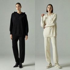 [런칭가 79900원][바버렛츠] 22FW 베이직 후드니트+팬츠 셋업