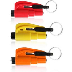 3PCS 오리지널 비상 열쇠고리 자동차 탈출 도구 2-in-1 안전벨트 커터 및 창문 차단기