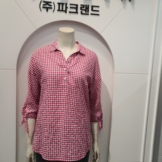 [행복한백화점][프렐린]레이온 고방 체크 블라우스 레드 RBB202360