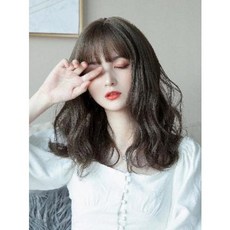 단발머리 마타하리 커트 여자 숏컷펌 스타일 단발펌 가발 중 양털 뽀글뽀글 자, 01 모델 착용 [콜드브라운] 5종세트 증정