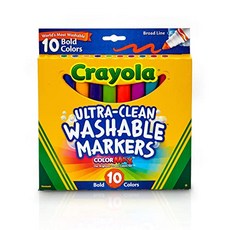 Crayola Ultraclean Broadline 볼드 마커 펜 (10 개), 본상품