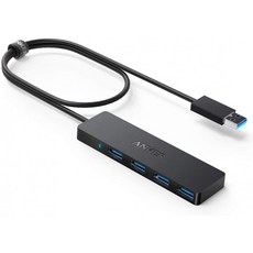 Anker [업그레이드 된 버전] 4 포트 USB 3.0 허브 MacBook Mac Pro Mac Mini iMac Surface Pro XPS, 단일상품