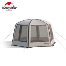 거실형 케빈 돔형 알파인 텐트 Naturehike 에어 텐트 3-4 인 풍선 대형 돔, 카키색 옷감