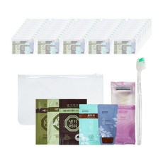 댕기머리 서린 세면용품 세트 일회용샴푸 남성용 여행용파우치 50개, 4ml