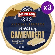 메인랜드 스페셜 리저브 크리미 카망베르 치즈 Mainland Reserve Creamy Camembert Cheese, 3개, 125g