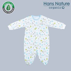 한스네이처 무형광 순면 오가닉 여우 우주복 블루 hansnature