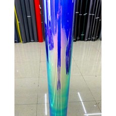 고광택 홀로그램 레인보우 블루 네오 크롬 자동차 비닐 랩 버블, D.20CM X 30CM, 1개