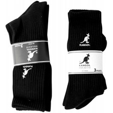 KANGOL 캔 골 로고 3P 양말 크루 양말 3 켤레 세트 양말 양말 남성 여성 3P 팩 <블랙 3 켤레 세트 남성>