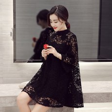 아름다운 자태 봄가을 계절 여성의류 긴 소매 레이스 루즈핏원피스 이너 미드 트렌드