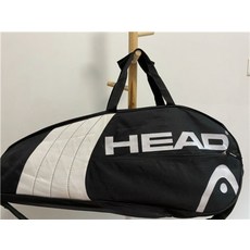 정품 HEAD 하이드 테니스 가방 369 배드민턴 가방 숄더 가성비 스포츠 백팩, 블랙 6 팩 더블 숄더 투 메인 백