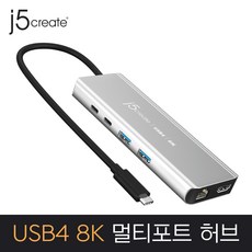 이지넷유비쿼터스 6 in 1 Type-C to HDMI 8K 멀티포트 허브 J5create JCD403/영샵