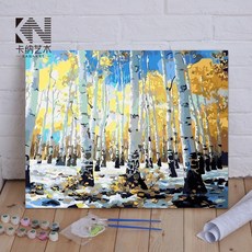 겨울 숲 속 풍경 팝아트 명화 유화그리기세트 오일파스텔 Diy 거실 풍경 문자 추상 사용자 정의 손으로