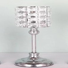 촛대 유럽 캔들 홀더 촛불 저녁 식사 소품 크리스탈 금속 미국 식탁 웨딩 장식, [02] M, 1개