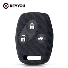 KEYYOU 실리콘 탄소 섬유 자동차 키 케이스 커버 혼다 어코드 시빅 CRV 파일럿 핏 2007 2008 2009 2010 2011 2012 2013 3 단추, 1개