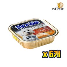 바우와우 독 Monge 몬지사각캔 x6개, 6개, 100g, 연어