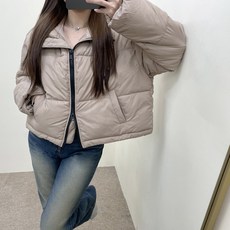 VANANA2 여성 투웨이점퍼 하이넥 웰론 도톰 양지퍼 스트링 하프 숏패딩 잠바