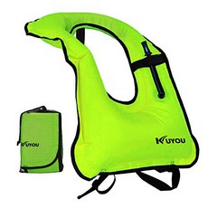 KUYOU Inflatable Snorkel Vest Adult Life Jackets for Snorkeling/Paddle/Swimming/Free-Diving Dive Sa, 1