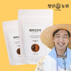 청년농원 페퍼민트차 티백 100% 순수 페퍼민트 로 만든 건강 허브차 대용량, 1g, 50개입, 2개