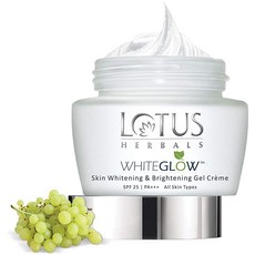 Lotus Herbals Whiteglow 스킨 화이트닝 및 라이트닝 젤 크림 SPF-25 60g, 단일상품