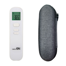 비접촉식 체온계-추천-[체크온 국산온도계+파우치 ] 비접촉 온도계 비접촉식 온도측정기, 1, 화이트