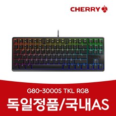 체리키보드 G80-3000S TKL RGB LED 텐키리스 기계식 키보드, 블랙/적축