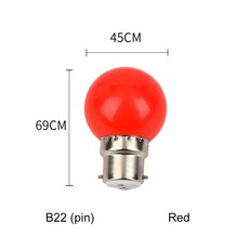 미니 LED 전구 램프 다채로운 LED 조명 G45 글로브 전구 홈 침실 배경 벽 장식 E27 B22 3W, 10) red - B22